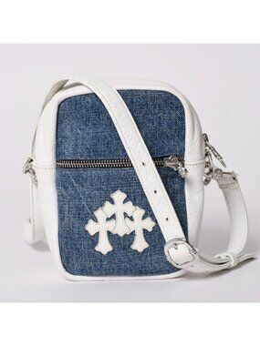 Chrome Hearts Taka Mini Takamini Cemetery Cross Shoulder Bag Denim